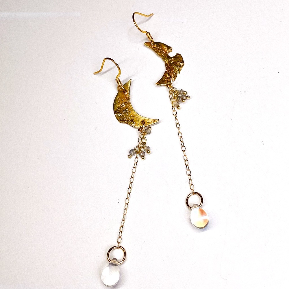 Crescent Moon Dangle Earrings